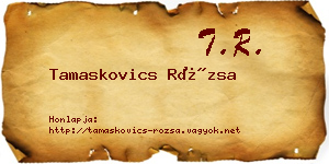 Tamaskovics Rózsa névjegykártya